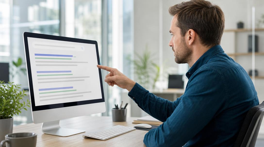 Balise title SEO trop longue, coupée par des points de suspension sur un écran de recherche
